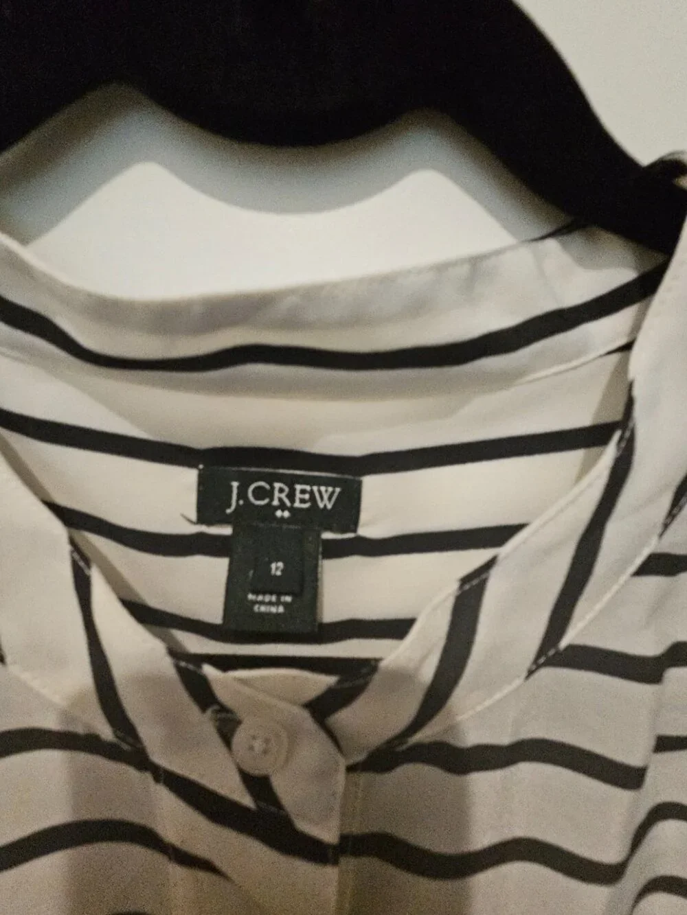 J Crew black & white top, 12